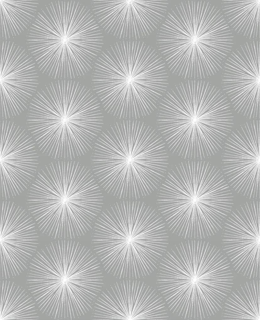 Vinil Tapéta Fényes Ezüst Art Deco Minta