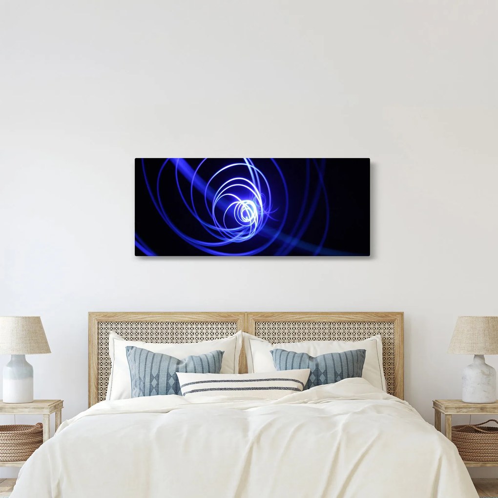 Kék spirálok képe (120x50 cm)