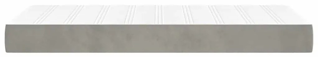 világosszürke bársony zsebrugós ágymatrac 100x210x20 cm