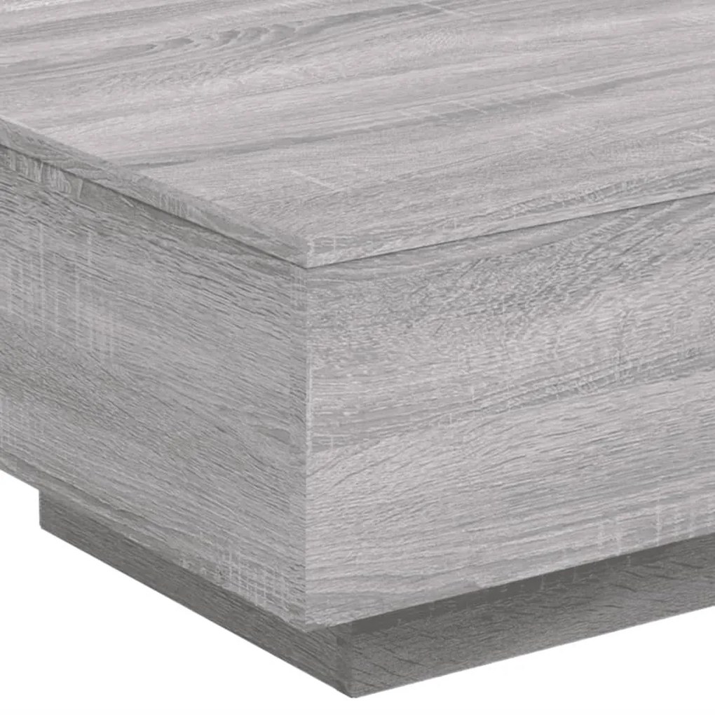 szürke sonoma színű dohányzóasztal LED-lámpákkal 55x55x31 cm