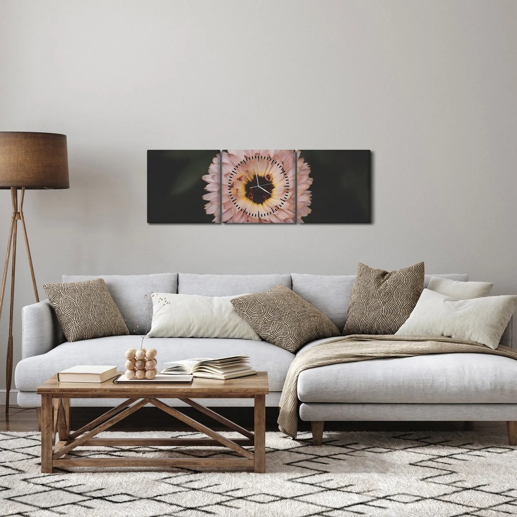 Narancsságra virág képe (órával) (90x30 cm)