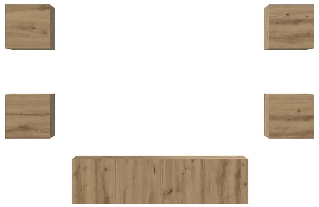 TV szekrény garnitúra 6 pcs kézműves tölgy 60 x 30 x 30 cm