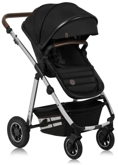 Lionelo - AMBER 2 az 1-ben kombinált babakocsi, fekete/ezüst