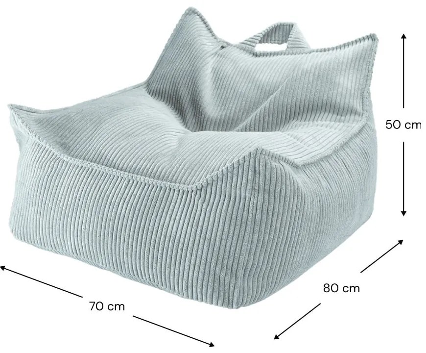 Mentazöld kordbársony gyerek babzsákfotel Chair – Wigiwama