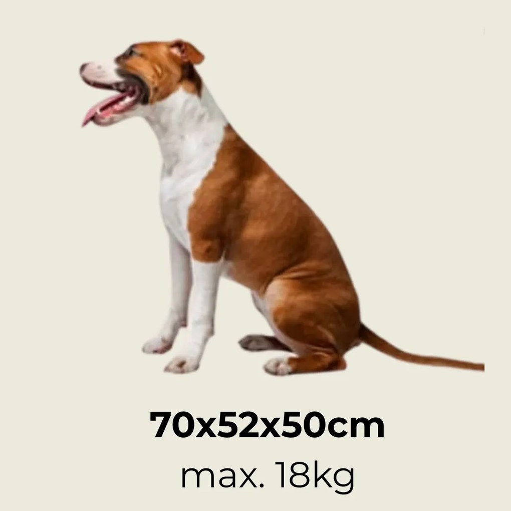 ELI kutya/macska szállítótáska, 70x52x52cm, szürke Cadoca