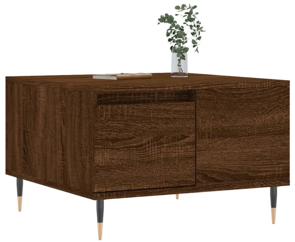 vidaXL barna tölgyszínű szerelt fa dohányzóasztal 55x55x36,5 cm