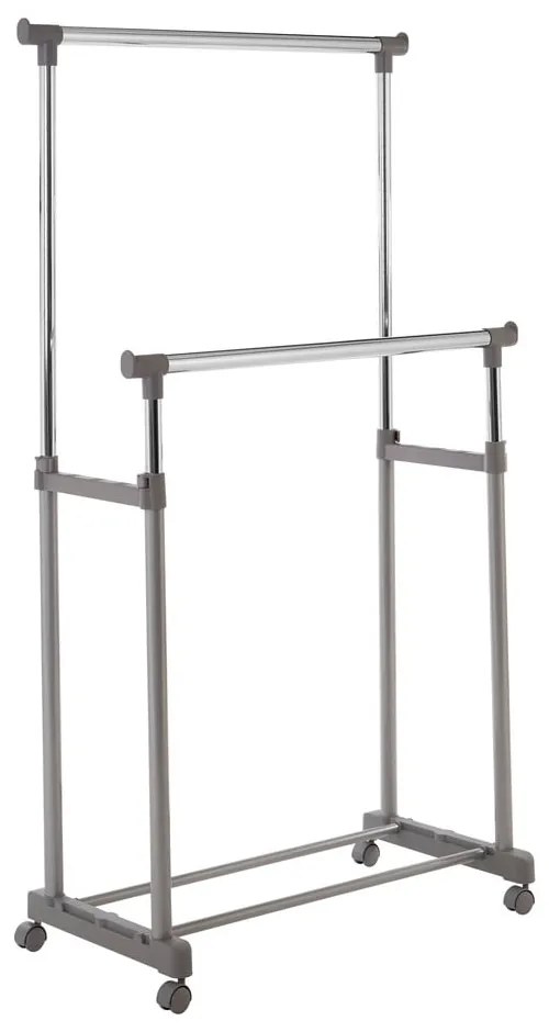 Ezüstszínű fém teleszkópos-gurulós ruhatartó állvány – Premier Housewares