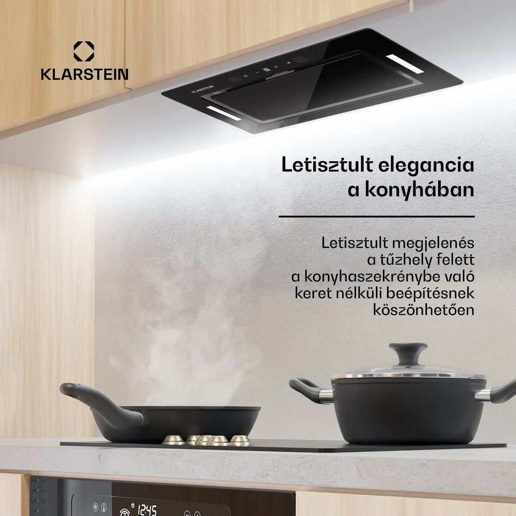 Klarstein Hektor Eco, páraelszívó, 60 cm, 466 m³/ó, érintéses vezérlés, üveg
