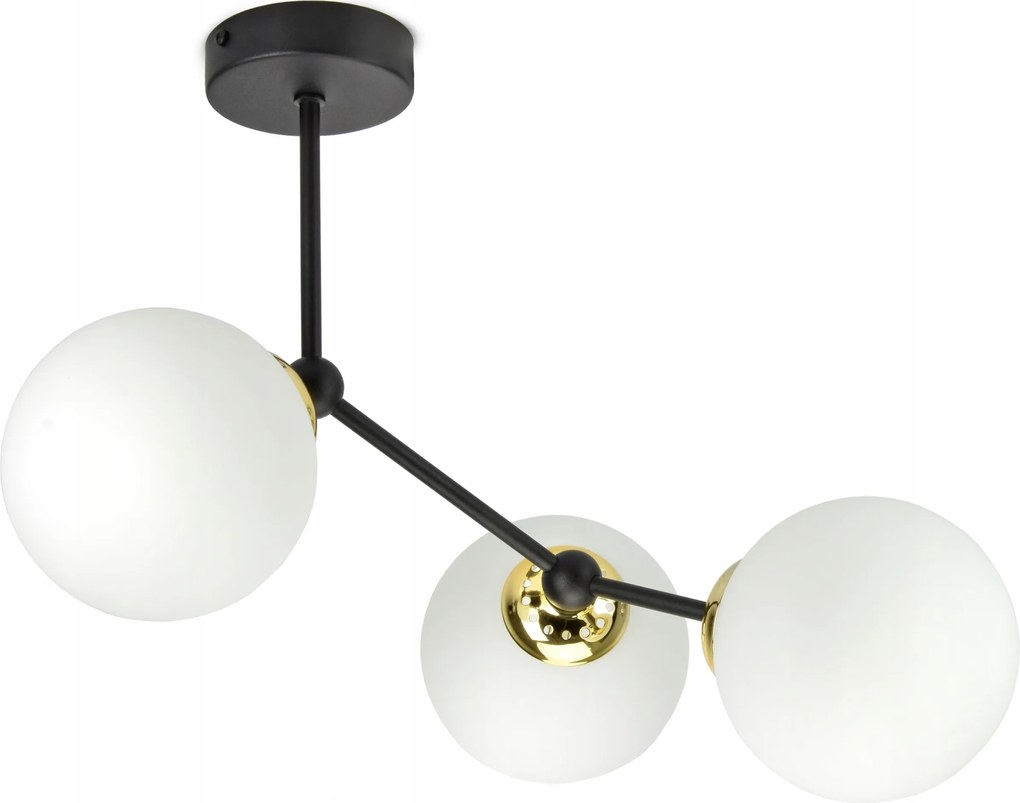 Függőlámpa Mennyezeti Csillár Fekete Arany Gömbök
