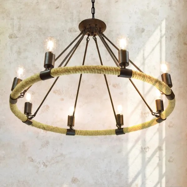 Csillár láncon ROPE ARTHUR 8xE27/20W/230V