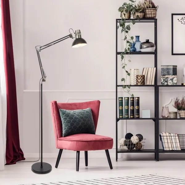 Rabalux 2196 - ARISTEO állólámpa 1xE27/40W/230V fekete/fényes króm