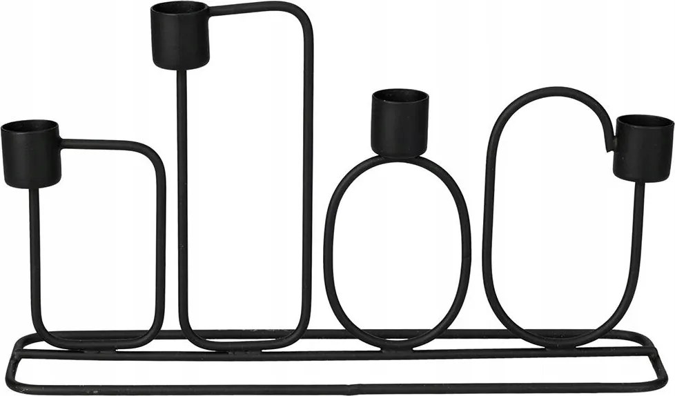 gyertyatartó 4 gyertyához 27x15x7cm fém Cseh