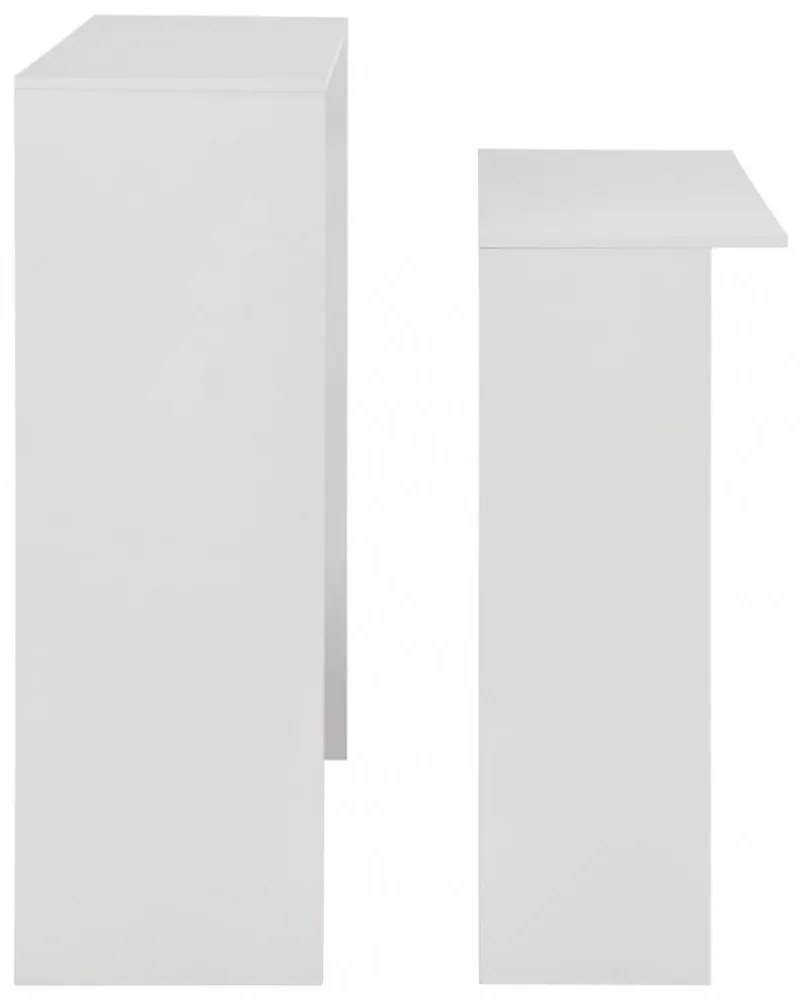 fehér bárasztal 2 asztallappal 130 x 40 x 120 cm