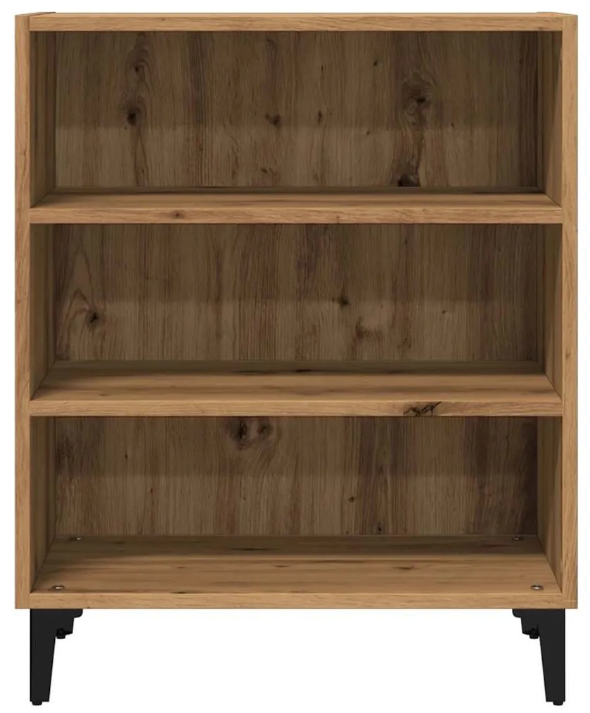 kézműves tölgy színű szerelt fa tálalószekrény 57 x 35 x 70 cm