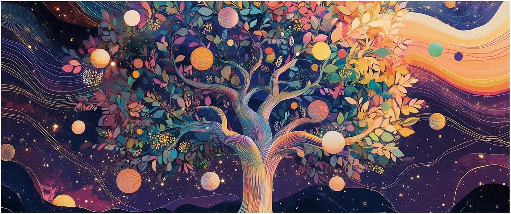Kép – Lila fa tele energiával (120x50 cm)