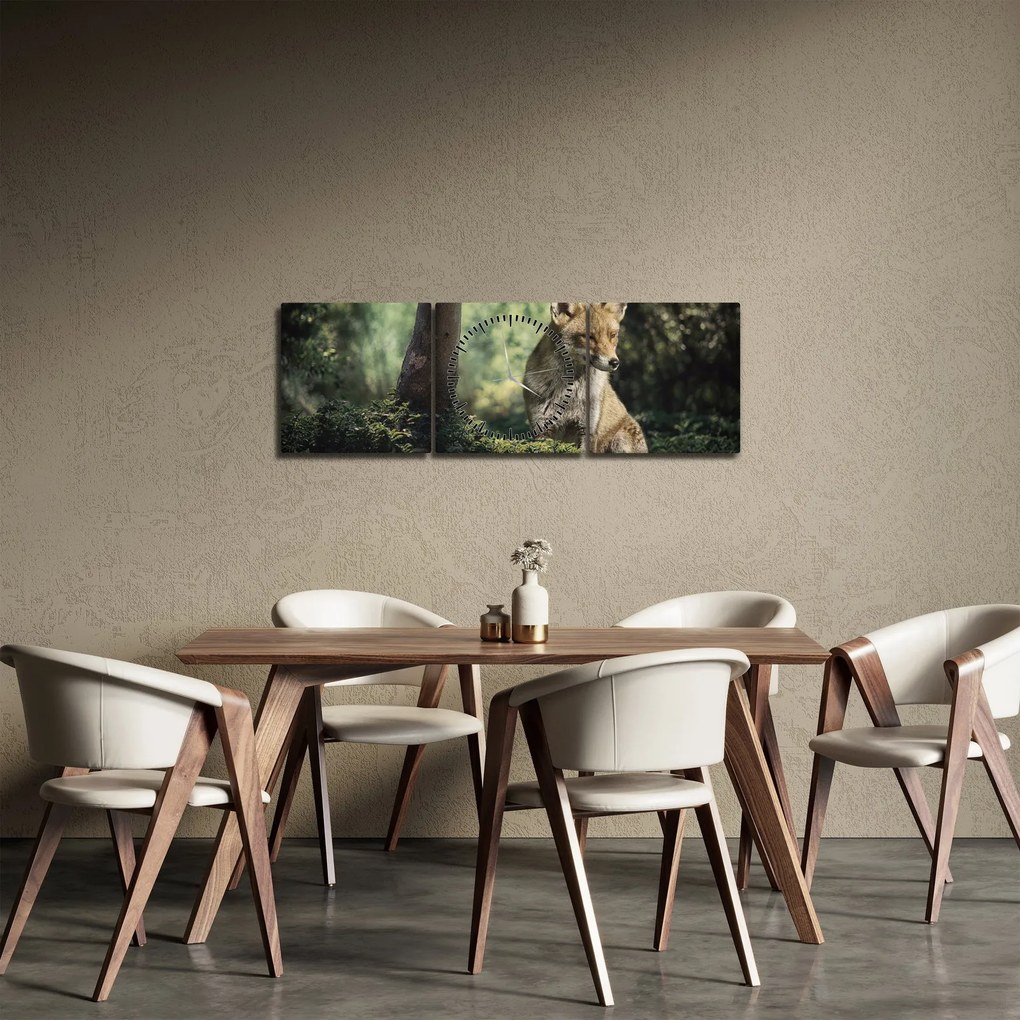 Róka képe (órával) (90x30 cm)