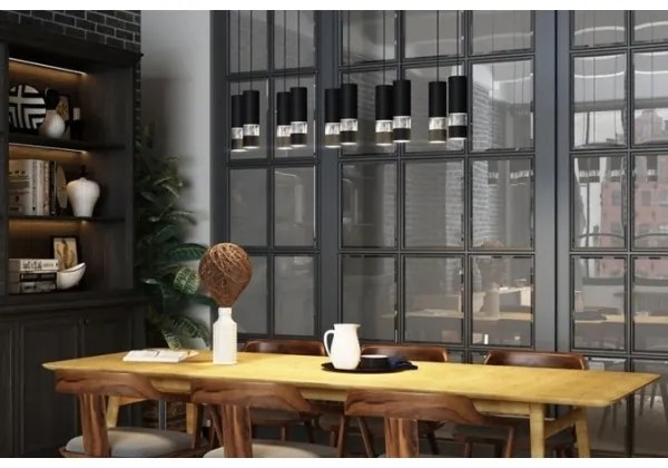 Eglo 39707 - LED Csillár zsinóron BERNABETA 10xGU10/4,6W/230V fekete