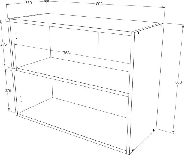 Elba alsó-felső konyhaszekrény szett 80 cm Sonoma színben N