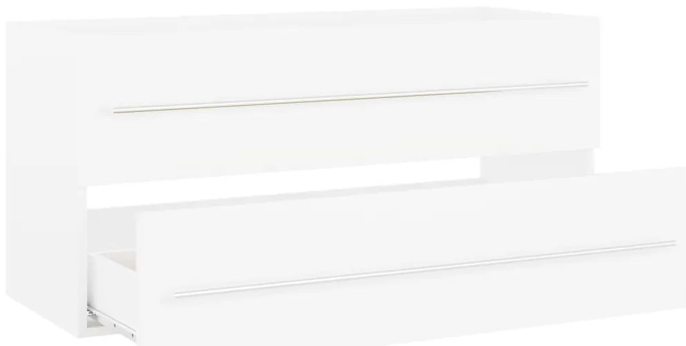 Fehér szerelt fa mosdószekrény 100 x 38,5 x 48 cm