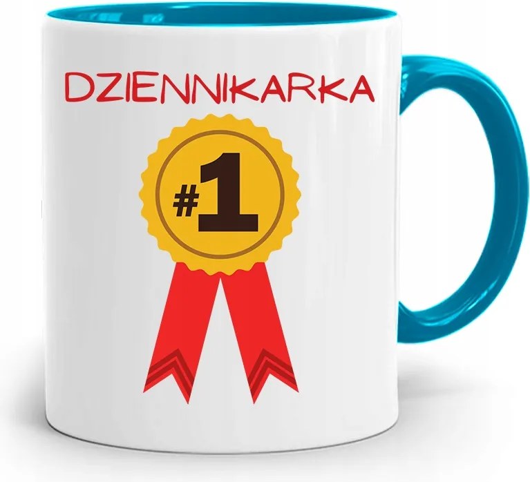 Kék Bögre Ajándék Riporter Újságírónak, fényképes nyomattal