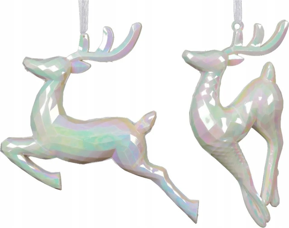 Szarvas alakú karácsonyfa medál Szarvas irizáló 18cm