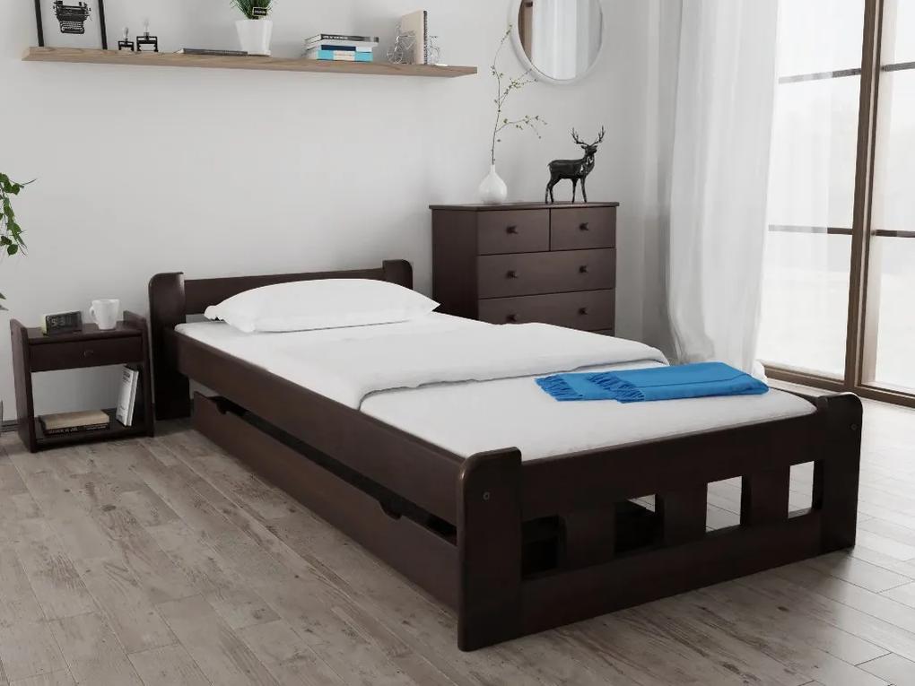 Naomi magasított ágy 120 x 200 cm, diófa Ágyrács: Léces ágyrács, Matrac: Deluxe 10 cm matrac