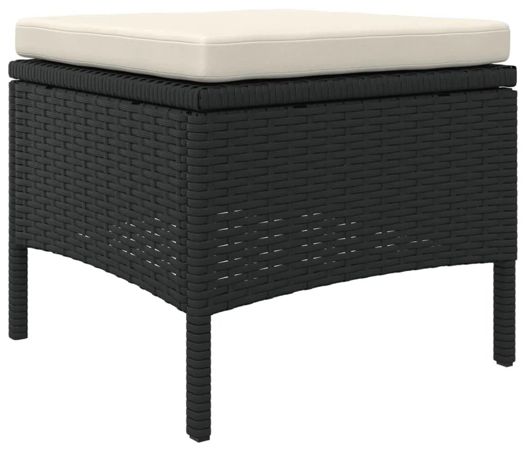 2 személyes fekete polyrattan kerti kanapé asztallal/székkel