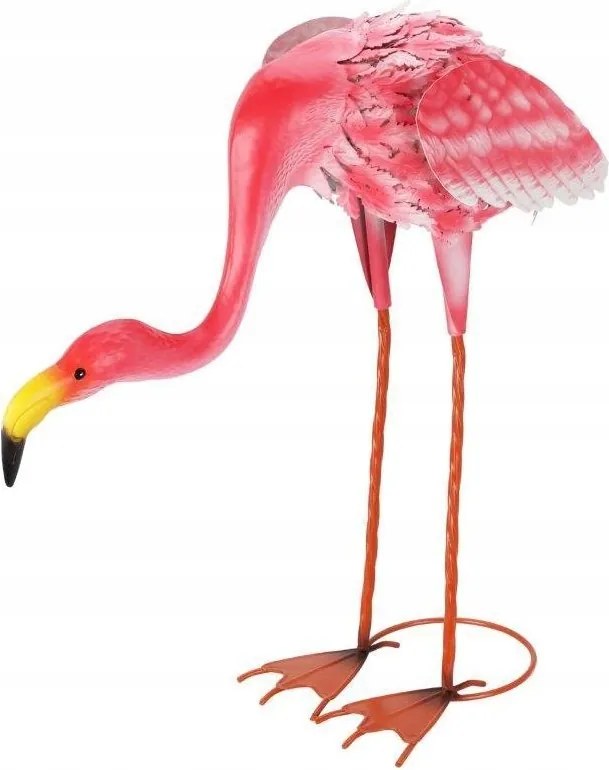 Fém Flamingó Dekoratív Kerti Dönthető 45x65 cm Madár Figura