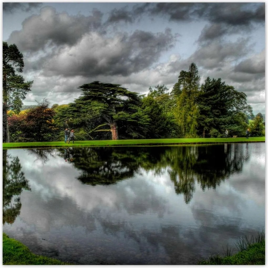 Poszterek 70x70 Víztükörben tükröződő égbolt