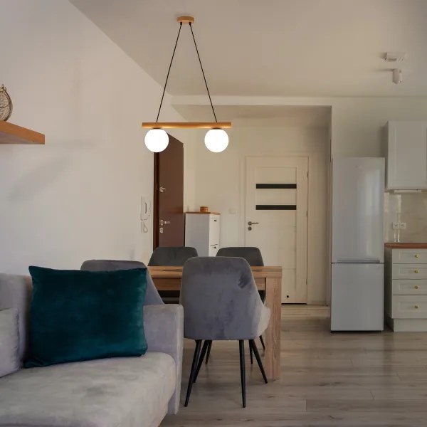 Kábeles csillár WOODSTOCK 2xE27/15W/230V fa/fekete