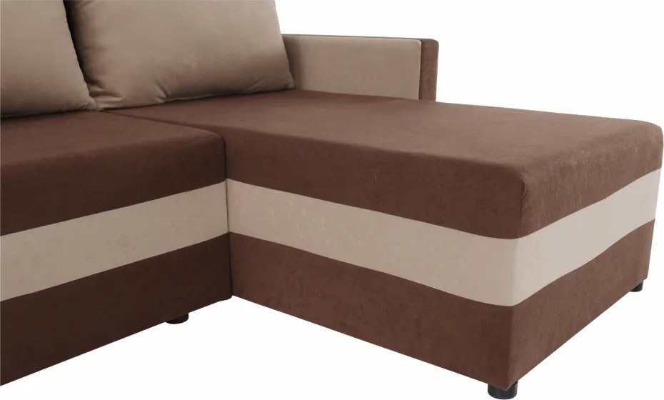 Univerzális ülőgarnitúra, barna/bézs, PAULITA NEW