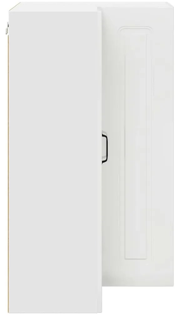 Fali konyhaszekrény Magas Fényű Fehér 57 x 57 x 100 cm Faanyag