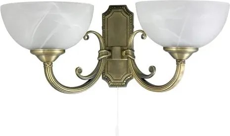 Rabalux beltéri fali lámpa e14 2x40w bronz/fehér alabástrom üveg  marlene
