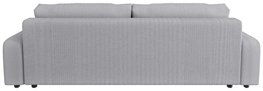 Világosszürke kordbársony kinyitható tárolóhelyes kanapé 234 cm Sara – Ropez