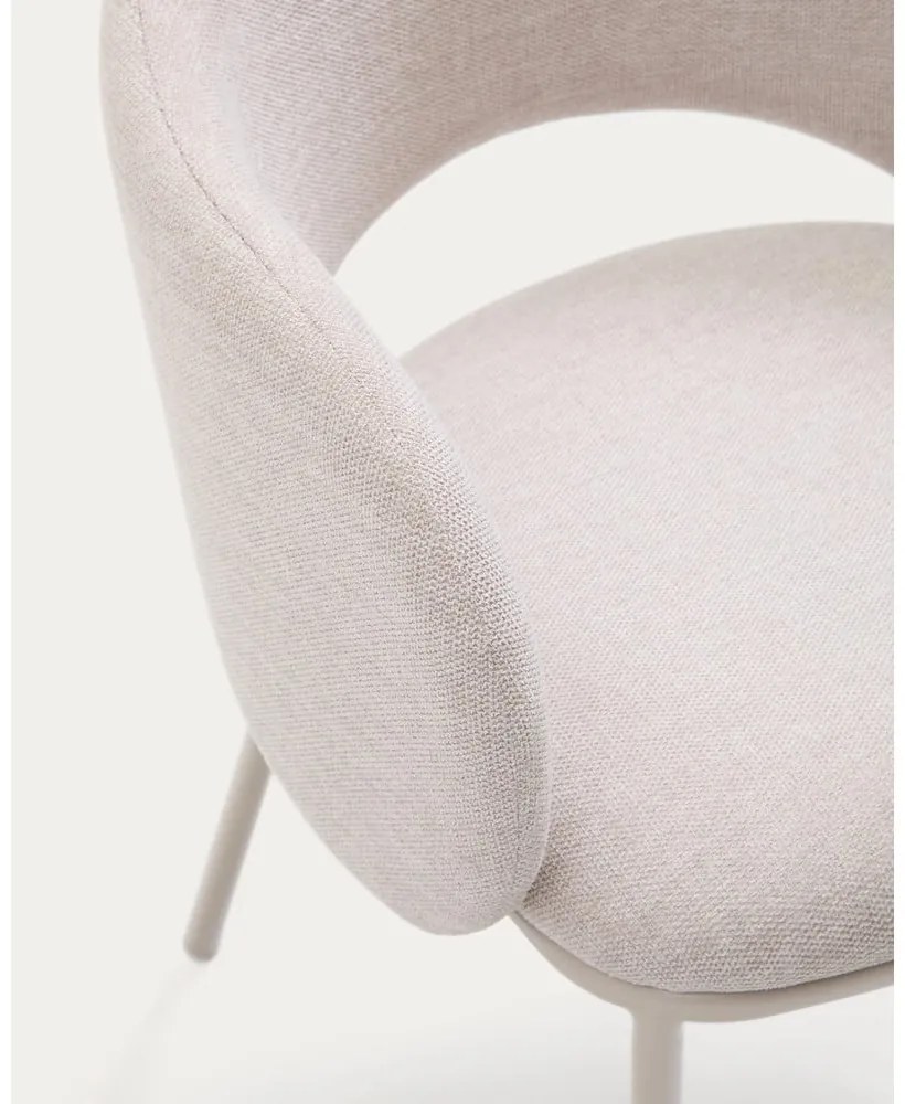 Krémszínű kárpitozott étkezőfotel Maina – Kave Home