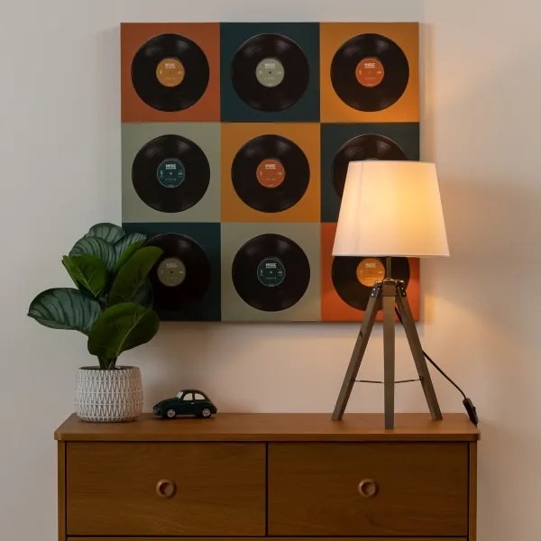 Atmosphera - Asztali lámpa RUNO 1xE27/25W/230V fa/fehér