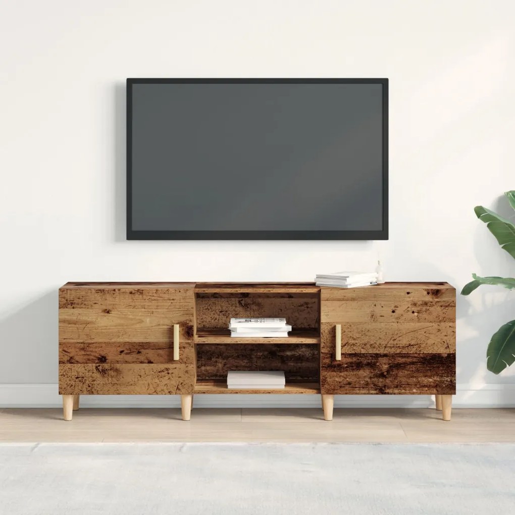 TV Szekrény Régi Fa 150x30x50 cm Műanyag Fa