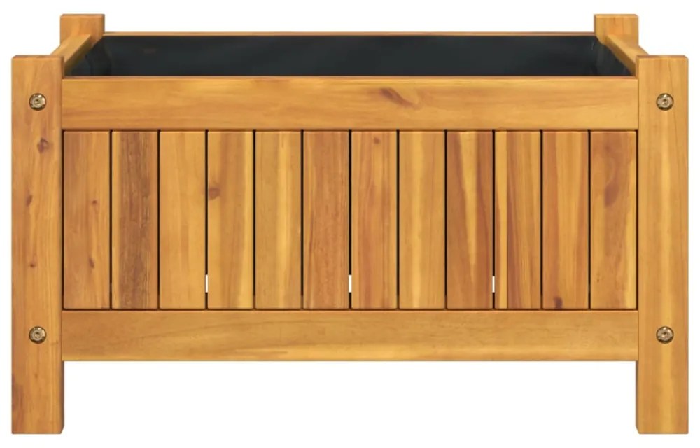 tömör akácfa kerti virágtartó béléssel 54 x 31 x 30 cm