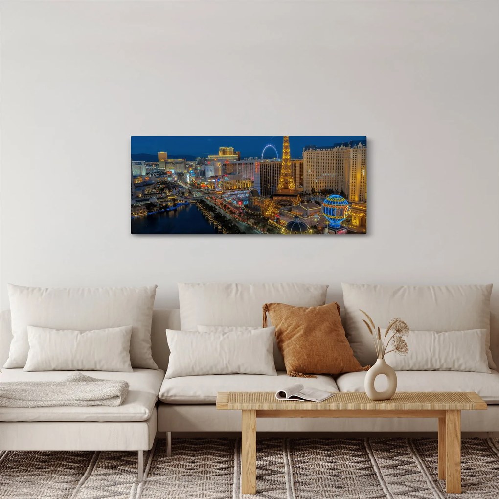 Éjszakai Las Vegas-i kép (120x50 cm)