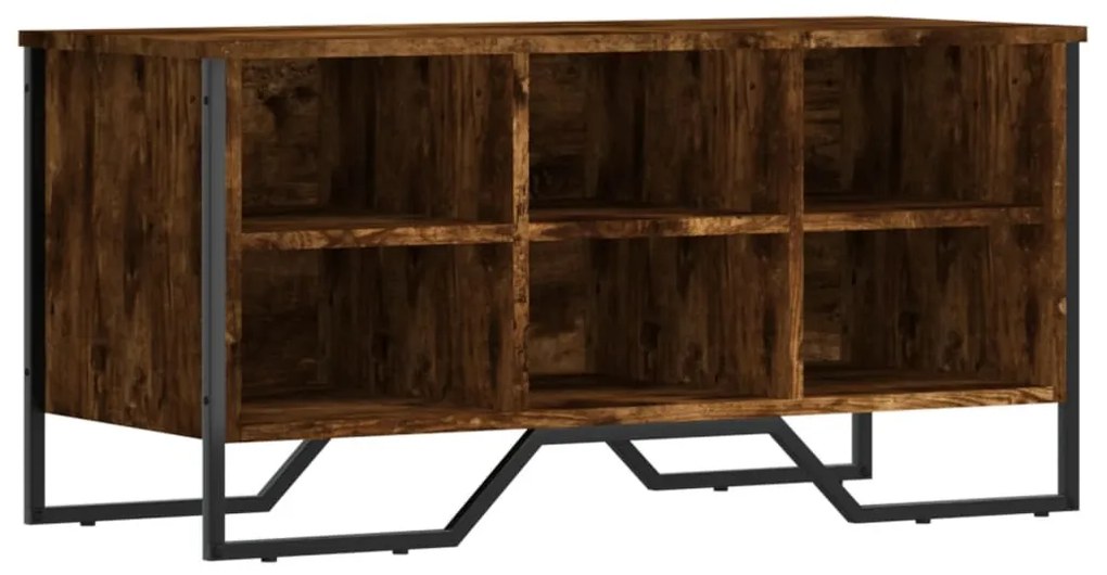 füstös tölgy színű szerelt fa cipőszekrény 90 x 38 x 45,5 cm