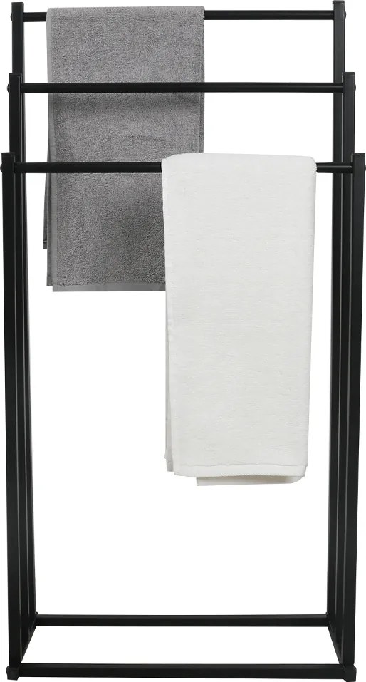 Törölközőtartó állvány, fekete, POLDO