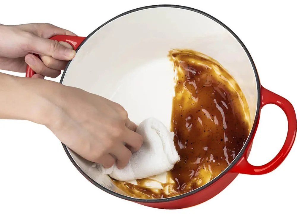 Zománcozott, öntöttvas edény fedővel 4L, piros