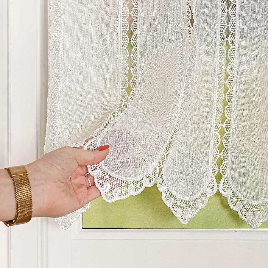 Mg Irigység Prémium 97651 batiszt Ecru hímzés Gipsz 150x70cm