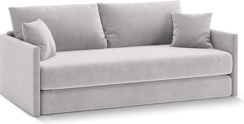 Világosszürke bársony kinyitható kanapé 209 cm Shannon – Cosmopolitan Design