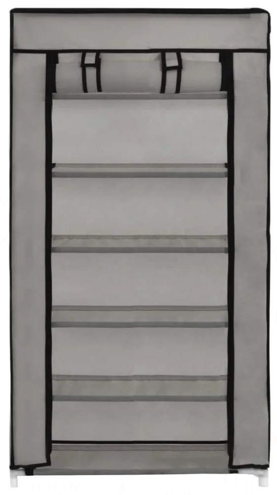 szürke szövet cipőszekrény borítóval 58 x 28 x 106 cm