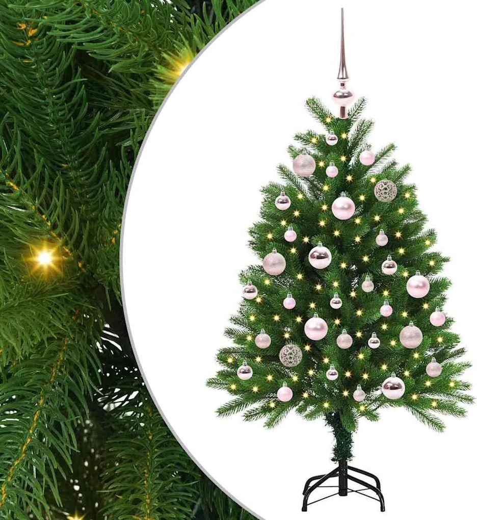 vidaXL Karácsonyfa 150 LED-del állvánnyal Zöld 120 cm PE