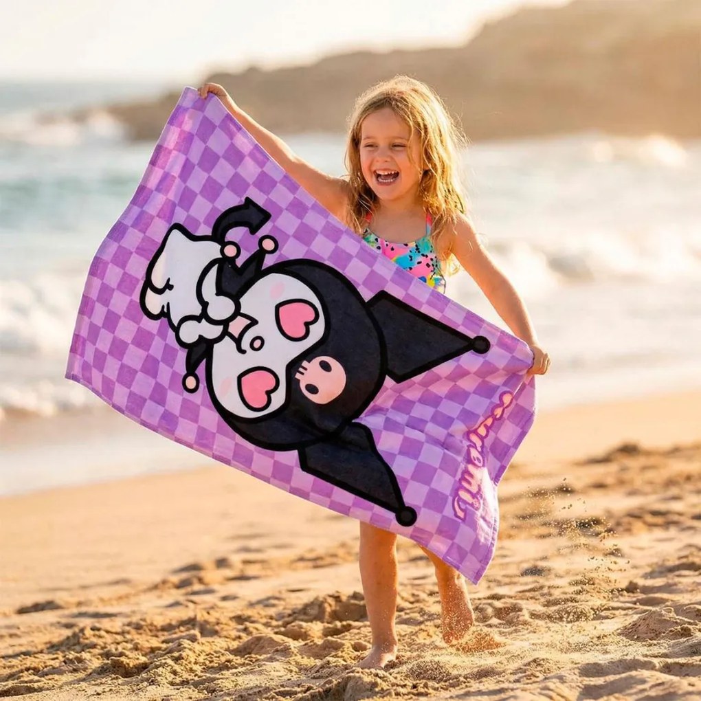 Hello Kitty Kuromi Heart fürdőlepedő, strand törölköző 70x140cm (Fast Dry)