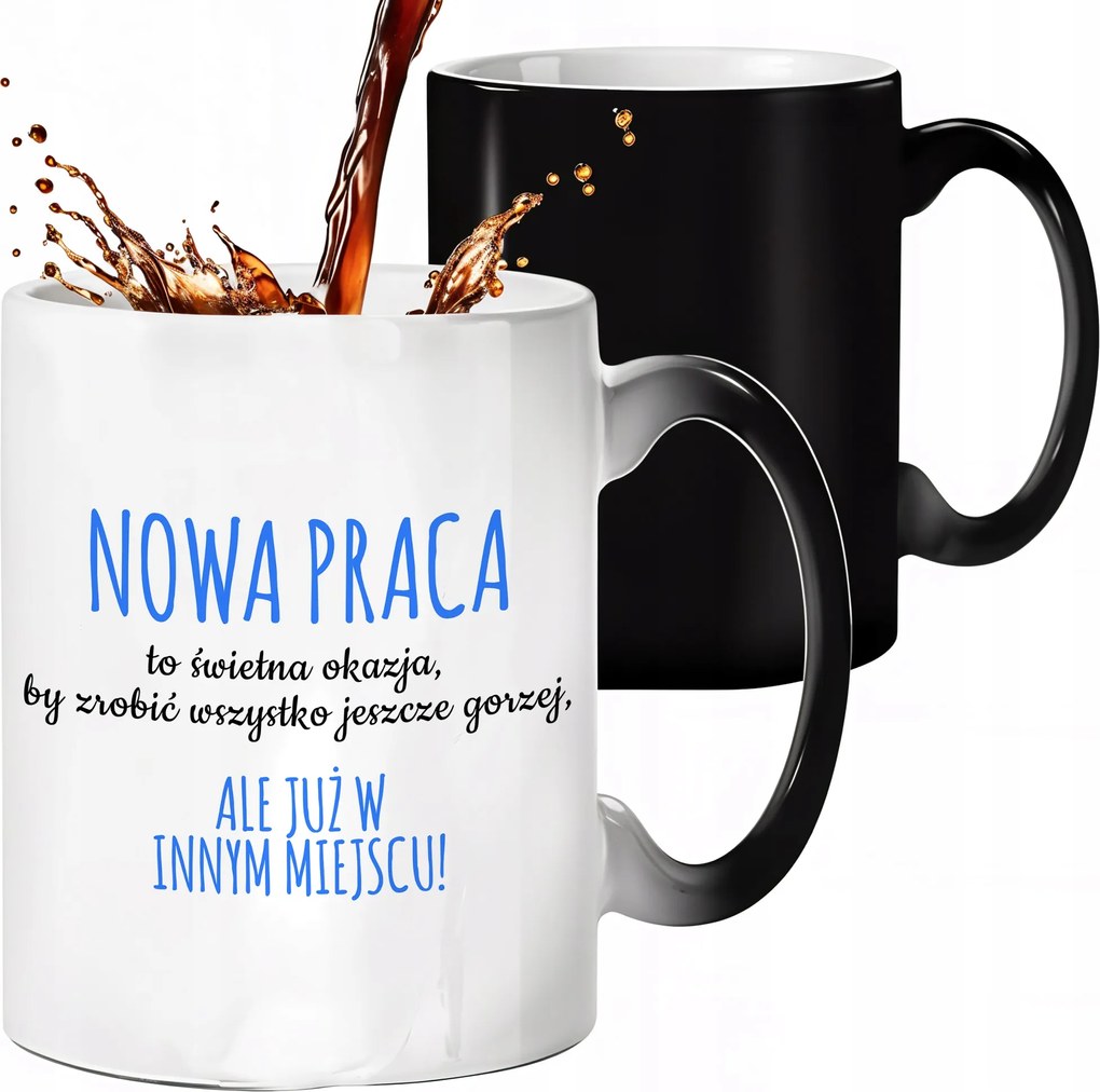 Mágikus Bögre Fekete Új Munka Alkalom Ajándék Kollégának