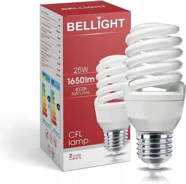 Energiatakarékos spirál izzó Clf 230V 25W 120W E27 4000K 1650lm
