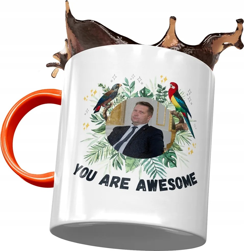 Narancssárga bögre Fekete Pis Ajándék Nyomtatott Fotóval